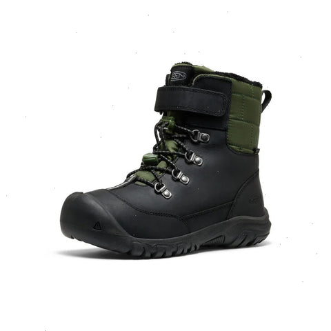 Big Kids' Kanibou Waterproof Winter Boot  |  Black/Bronze Green