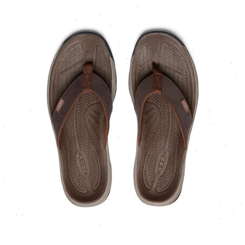 Men's Kona Leather Flip-Flop  |  Java/Dark Earth
